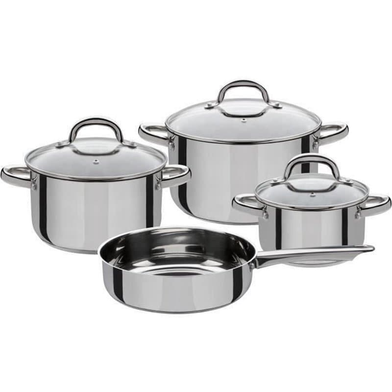 Set 4 pcs batterie de cuisine - GSW - MONTREAL - Induction - Acier inoxydable