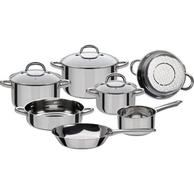 Set 10 pcs batterie de cuisine - GSW - MONTREAL - Induction - Acier inoxydable