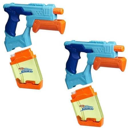 Nerf Dunk-Fill, Pack de 2 pistolets a eau, réservoirs a remplissage instantané facile, jouets d'eau, Super Soaker, des 6 ans