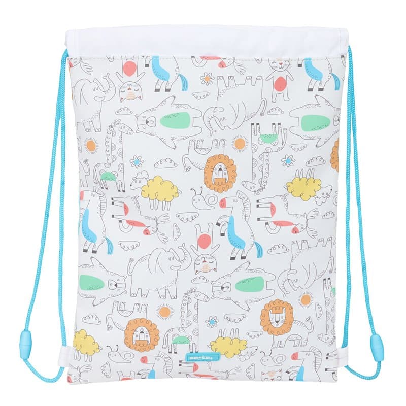 Sac à dos serré par des ficelles Safta Zoo Beige 26 x 34 x 1 cm