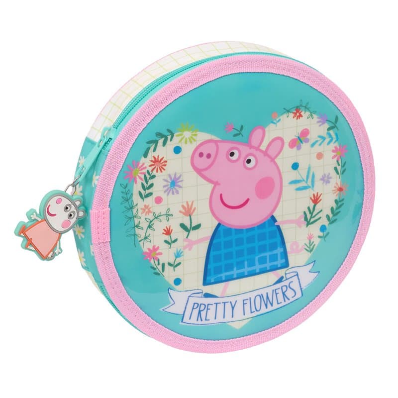 Trousse Scolaire avec Accessoires Peppa Pig Pretty flowers Jaune Menthe 18 Pièces