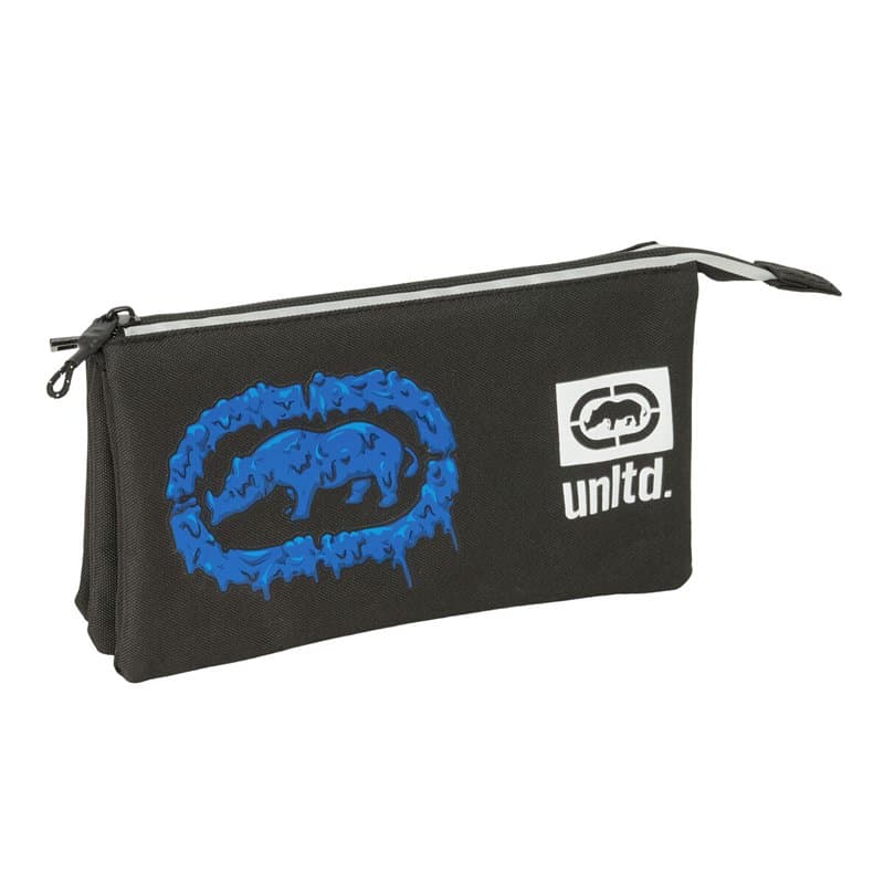 Trousse Fourre-Tout Triple Eck Unltd. Worldwide Noir 22 x 12 x 3 cm