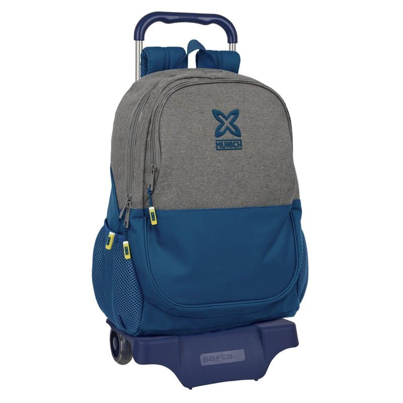 Cartable à roulettes Munich Street Bleu Gris 32 x 44 x 16 cm