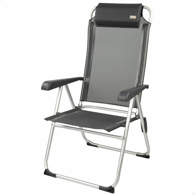 Chaise Pliante avec Repose-Tête Aktive Noir 44 x 55 x 101 cm