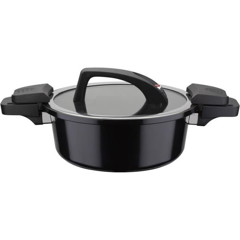 Cuiseur basse pression - GSW - 24 cm - 4 L - Aluminium forgé - Induction - Noir