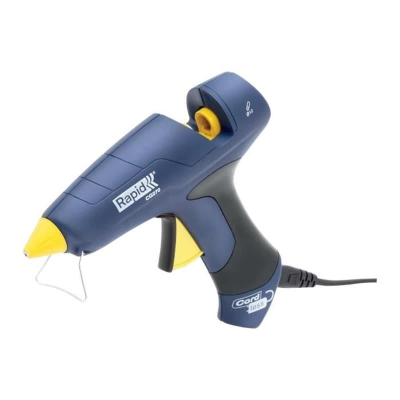 Pistolet a colle cordon amovible pour colle Ø 12mm - RAPID - CG270 - Coffret + colle 10 sticks