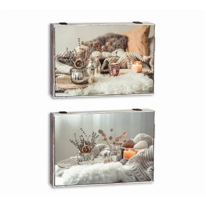 Boîte Décorative DKD Home Decor Multicouleur Bois MDF Spa Compteur (2 Unités)