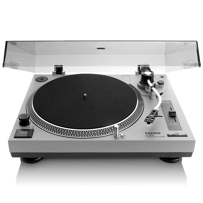Lenco L-3810 Platine Vinyle à entraînement Direct - Platine Vinyle DJ - 33/45 Tours/Minute - contrôle de Pas - système de Lectur