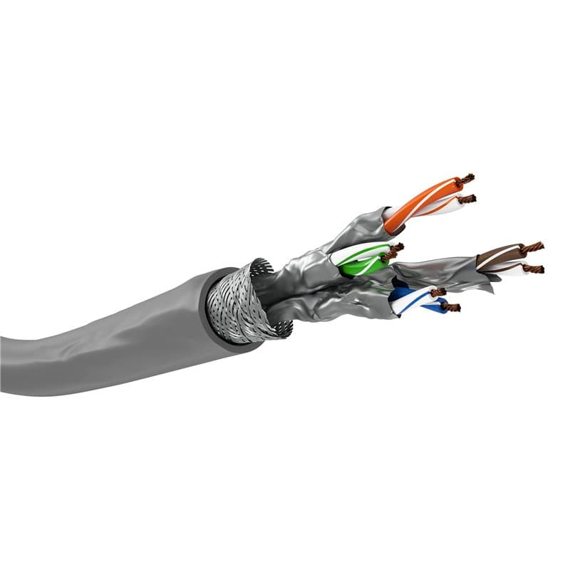 goobay 96093 CAT 6a Câble Réseau, S/FTP (PiMF), Gris, 50 m Longueur