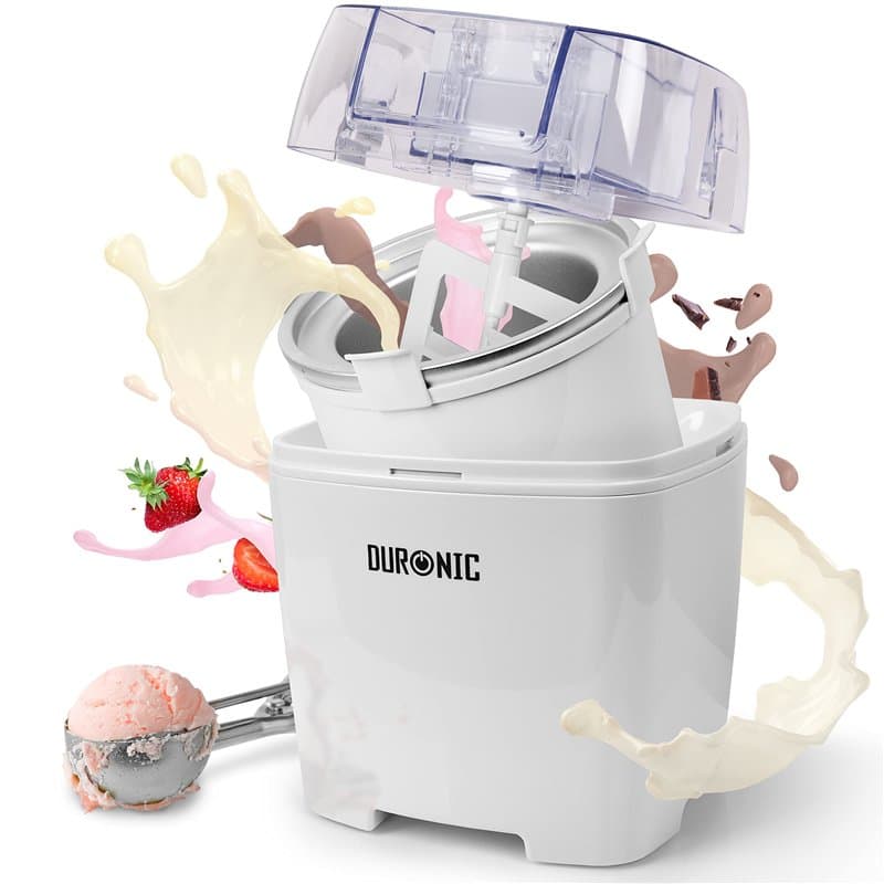 Duronic IM540 Machine à glace et sorbetière électrique | Cube amovible en inox de 1,5 litres | Turbine idéale pour créer des gla