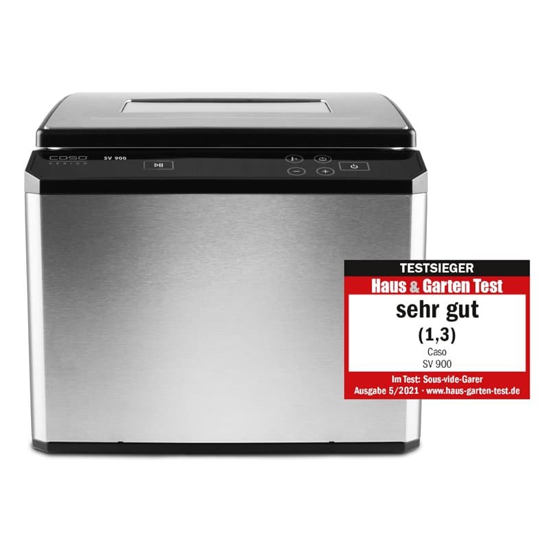 CASO SV900 Cuiseur sous vide, cuisson parfaite sous vide au bain-marie pour jusqu'à 5 portions, cuiseur basse température 30°C à