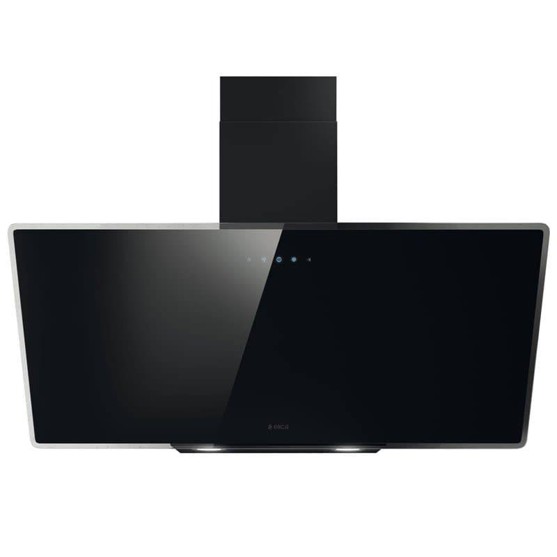 ELICA Hotte decorative murale SHIRE BK/A/90 Inclinée Verre Noire 90 cm