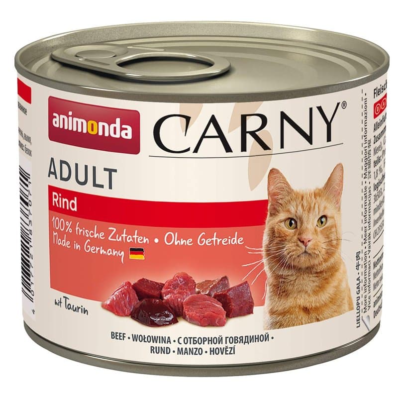 Nourriture pour chat GranCarno Adult d’animonda, nourriture humide pour chat adulte, bœuf, 6 x 200 g