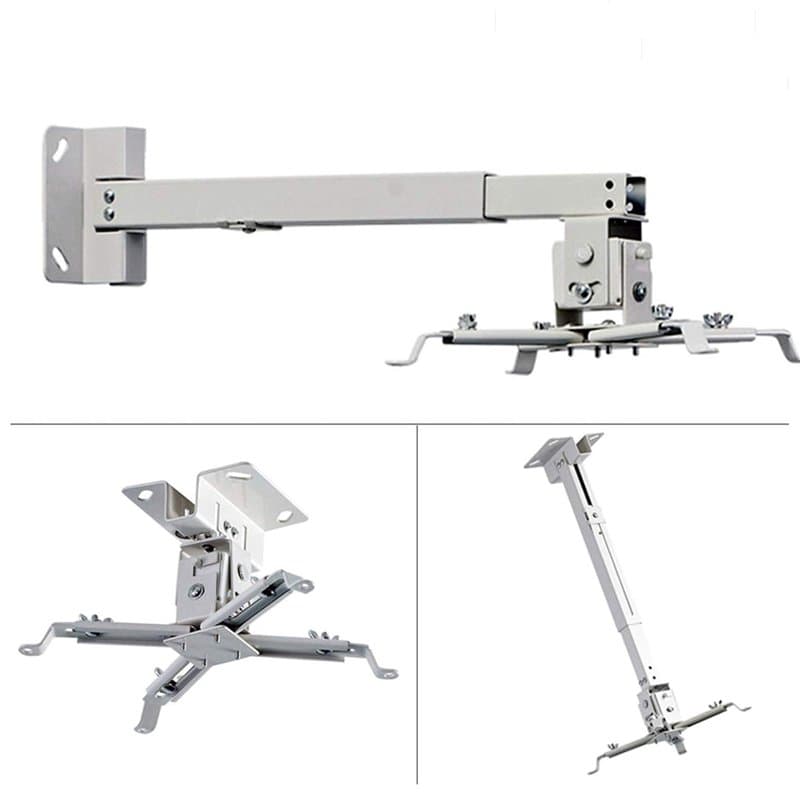 Universel Support de Plafond pour projecteur inclinable +- 25 °, pré-installé, jusqu'à 20 kg capacité 150mm - 650mm, Blanc
