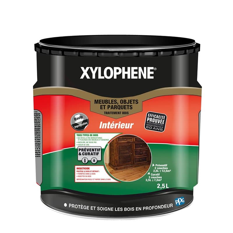 XYLOPHÈNE - Traitement Bois Intérieur - Meubles/Objets/Parquets - Réparation du Bois - Anti Insecticide & Termites - Traitement