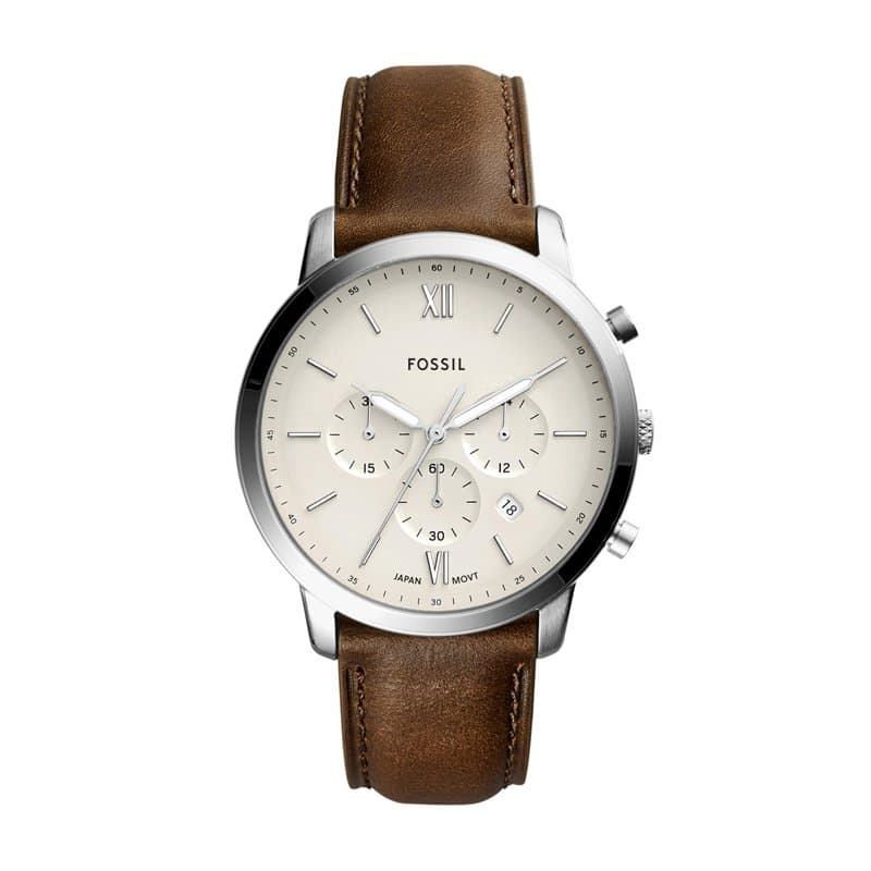 Fossil Homme Chronographe Quartz Montre avec Bracelet en Cuir FS5380