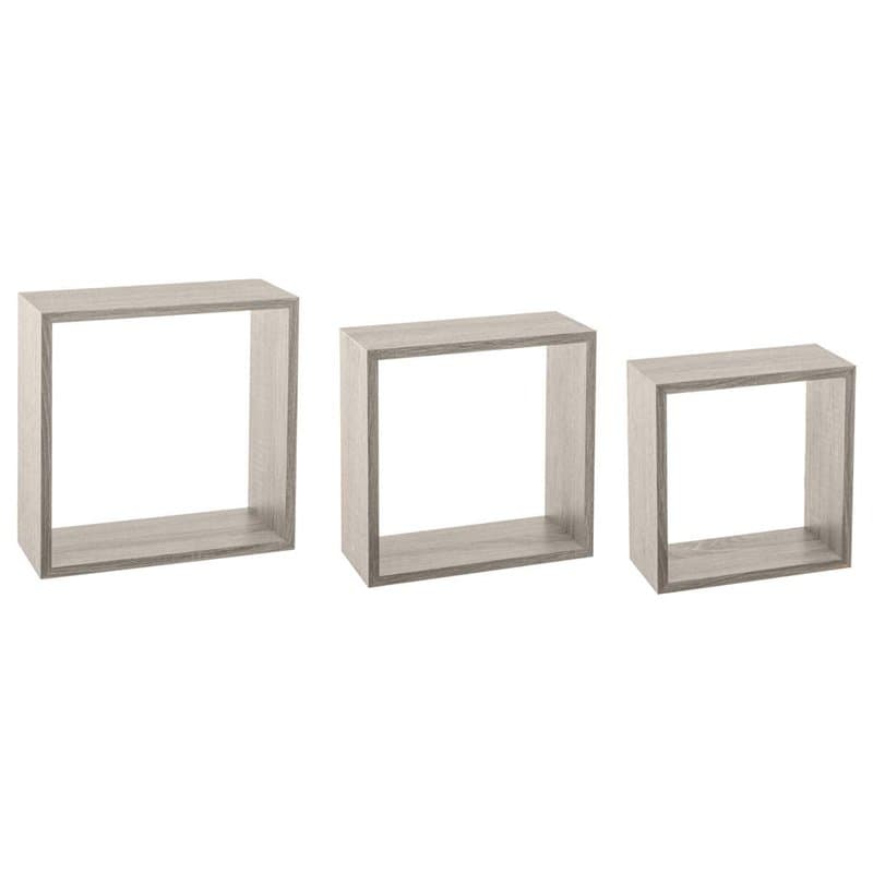 5 five simply smart 3 Grandes étagères murales Cube Effet chêne Gris Fixy