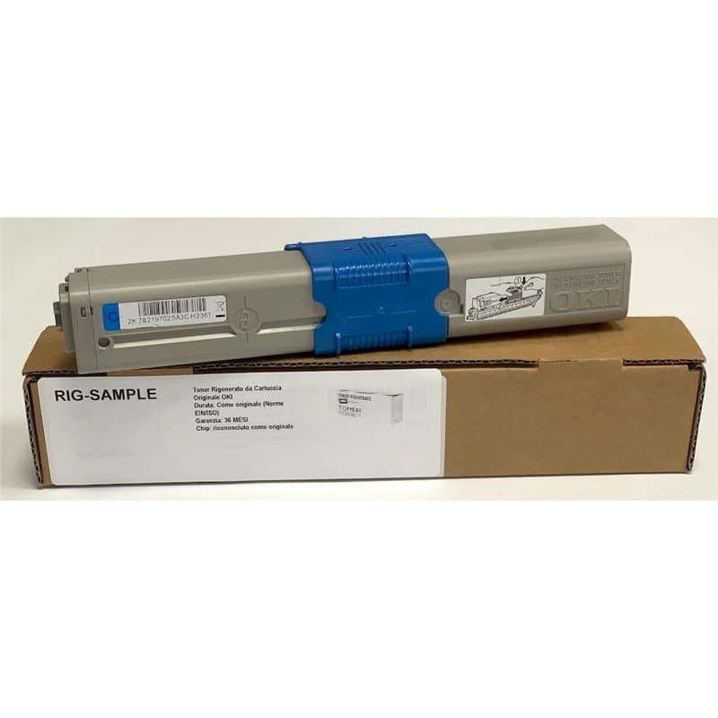 Toner OKI 44469742 pour ES3451 MFP ES5461 MFP ES5430 - Cyan - 5.000 Pages - Régénéré Made in Italy