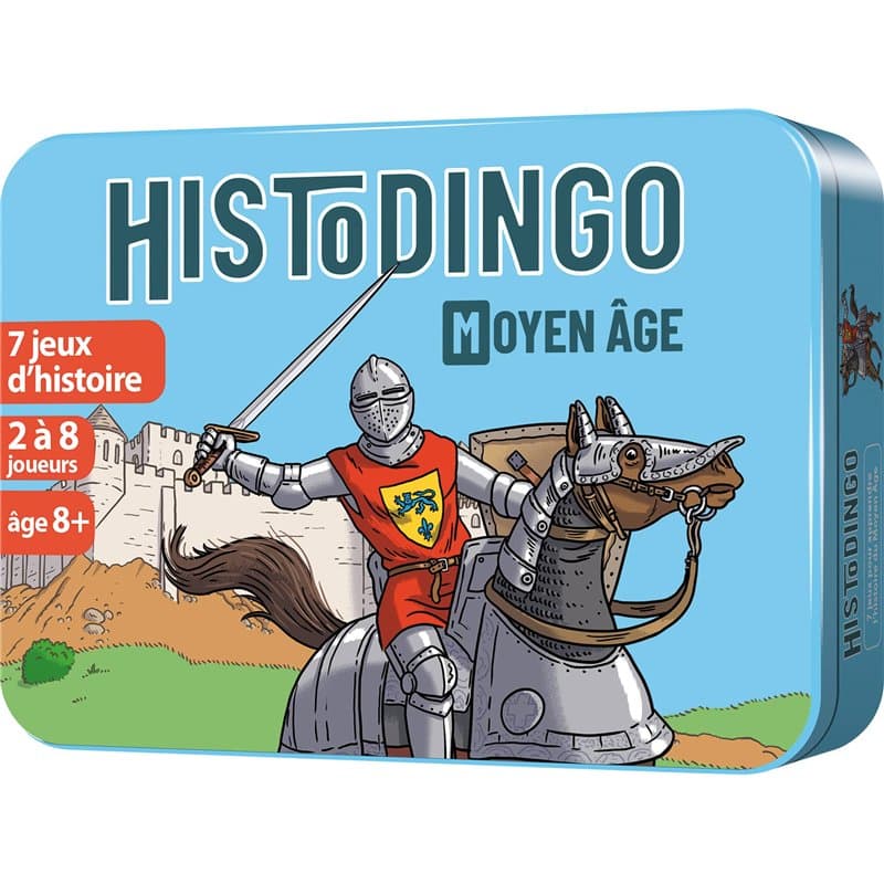 Aritma - HISTODINGO : Moyen-Âge - Jeu de Société Éducatif pour Enfant dès 8 ans - 7 Jeux d'Histoires - Niveau CE2/CM1/CM2 - Joue