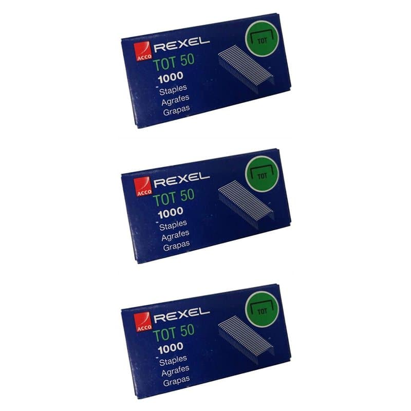 REXEL Lot de 3 boîtes de 1000 agrafes Swingline Tot 50 Cuivrées