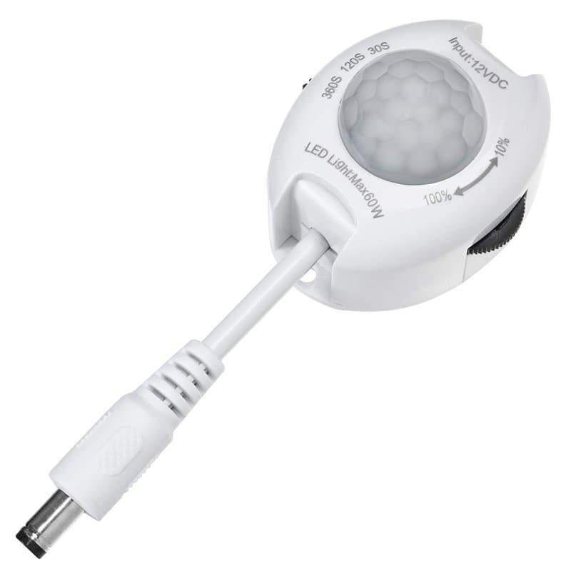 Maclean MCE242 Détecteur de Mouvement Infrarouge Interrupteur Automatique pour Bandes de LED 60 W Max. Plage de détection de 120