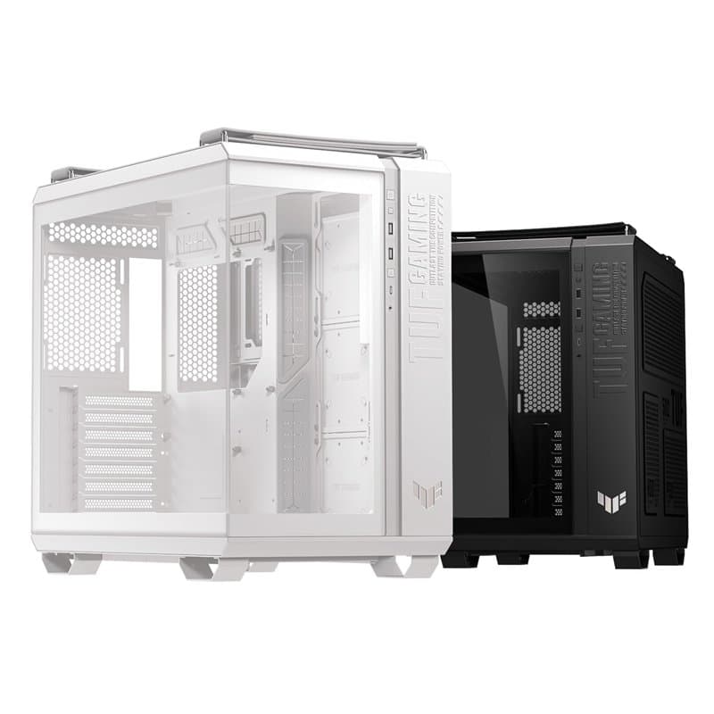 ASUS TUF Gaming GT502 Horizon Blanc ATX - Moyenne Tour (Design panoramique, Double Chambre, Zones de Refroidissement CPU et GPU