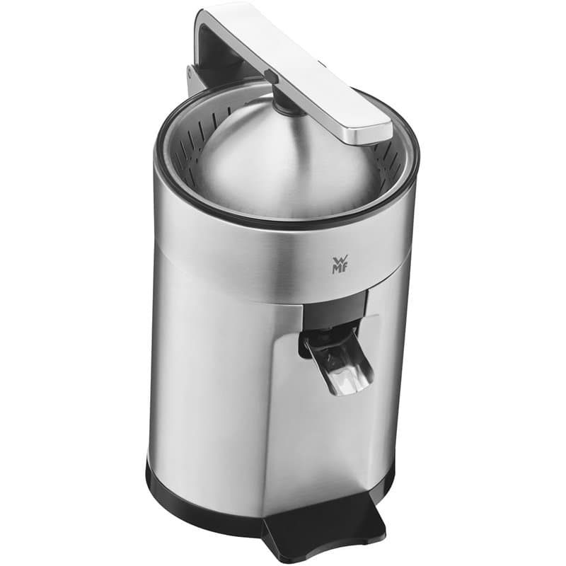 WMF Profi Plus Presse-agrumes électrique à levier en acier inoxydable mat 160 W avec système anti-gouttes