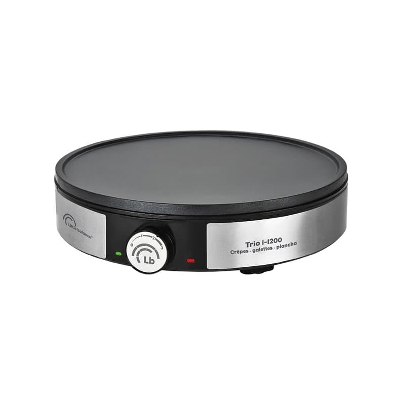 LITTLE BALANCE 8383 Maxi-Crêpes Trio i-200 - Crêpière électrique 3 en 1 : Crêpes, Galettes, Plancha - Thermostat réglable - 1200