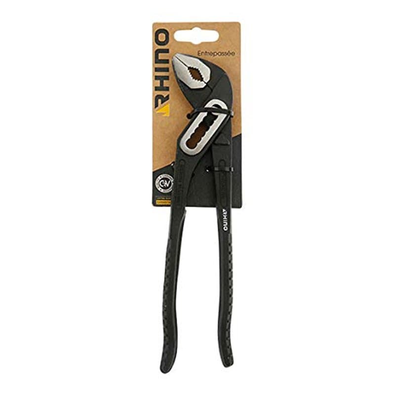 RHINO - Pince multiprise 250 mm entrepassée universelle - Fabriqué en Acier (Chrome Vanadium) - Longueur 250 mm - Permet de serr