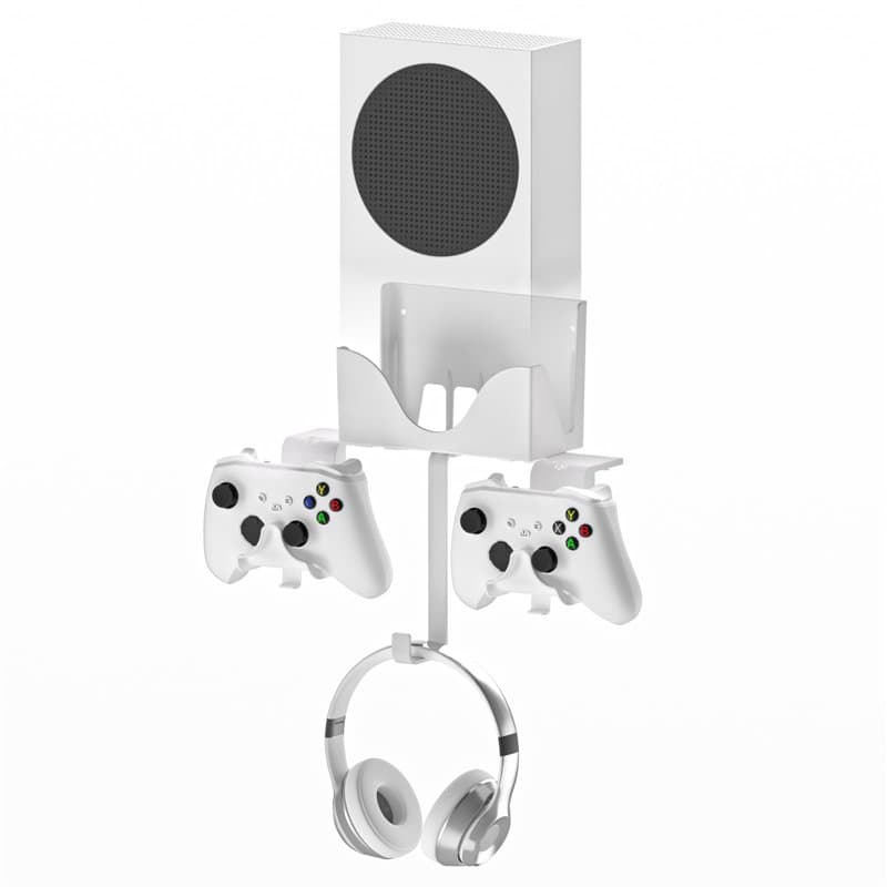 Hosanwell Support Mural Xbox Series S Ensemble pour Contrôleur, Console et Casque, Support Solide avec Tapis Antidérapant, Encoc