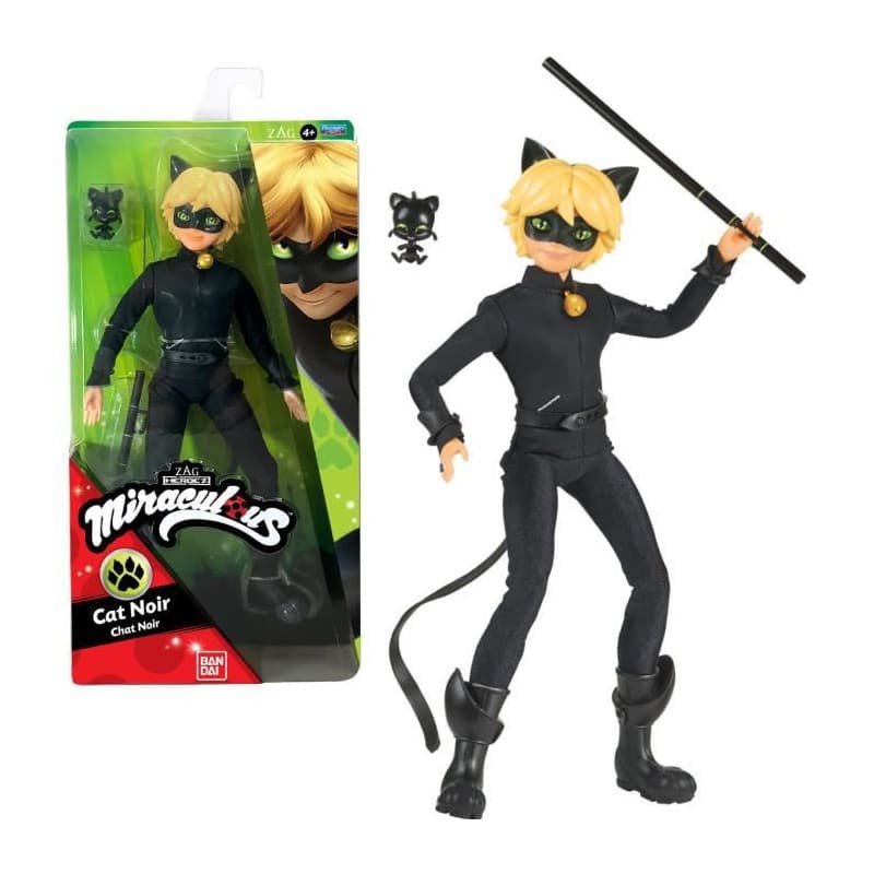 Poupée Bandai Miraculous Ladybug Cat Noir 26 cm