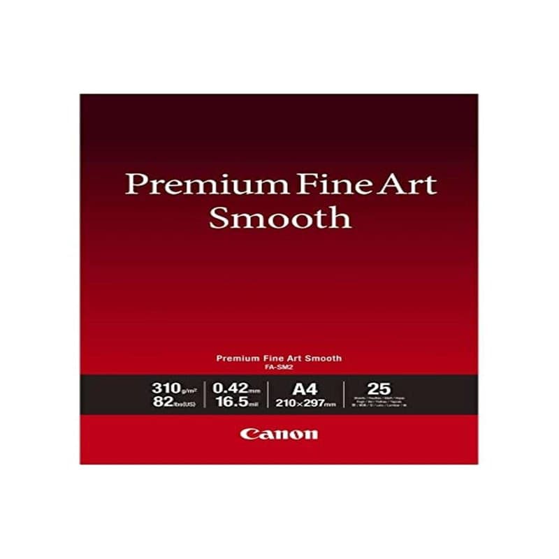 Canon FA-SM2 Papier Photo Premium FineArt Smooth Fortmat A4, 25 feuilles