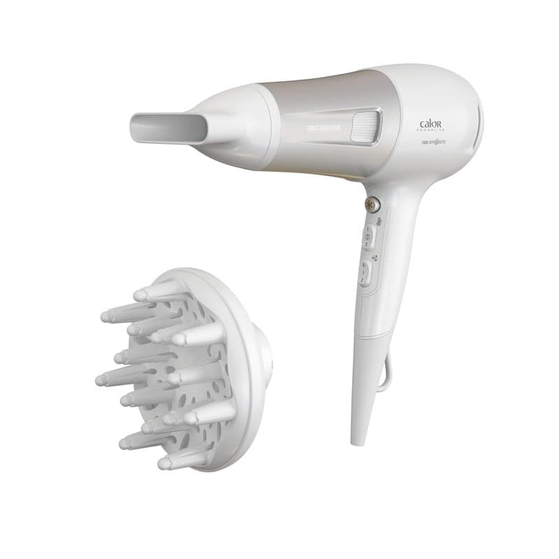 Calor Powerline sèche-cheveux, Technologie Booster ionique pour la brillance, Thermo Control, 6 réglages vitesse/température, Co