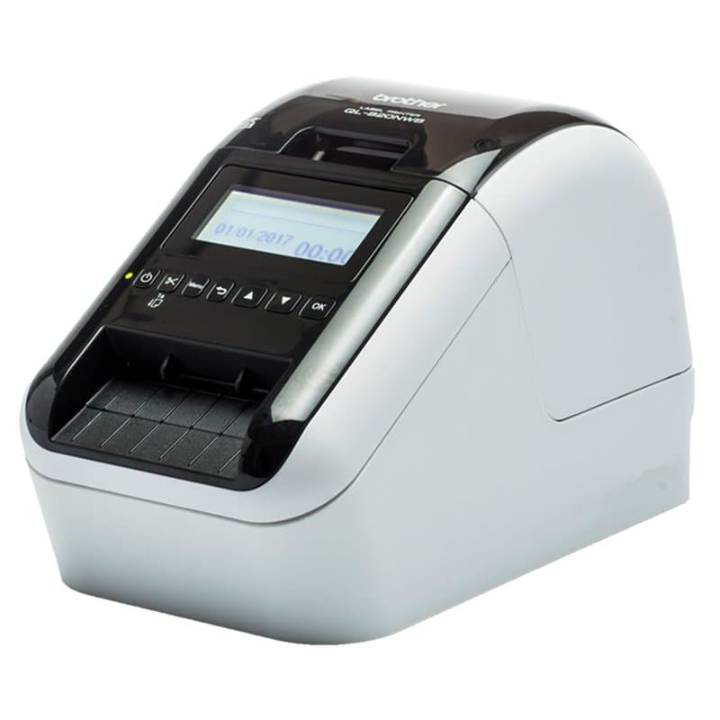 Brother QL-820NWBc Imprimante d'étiquettes Professionnelle avec Connexion réseau, Bluetooth, Impression Rouge-Noir