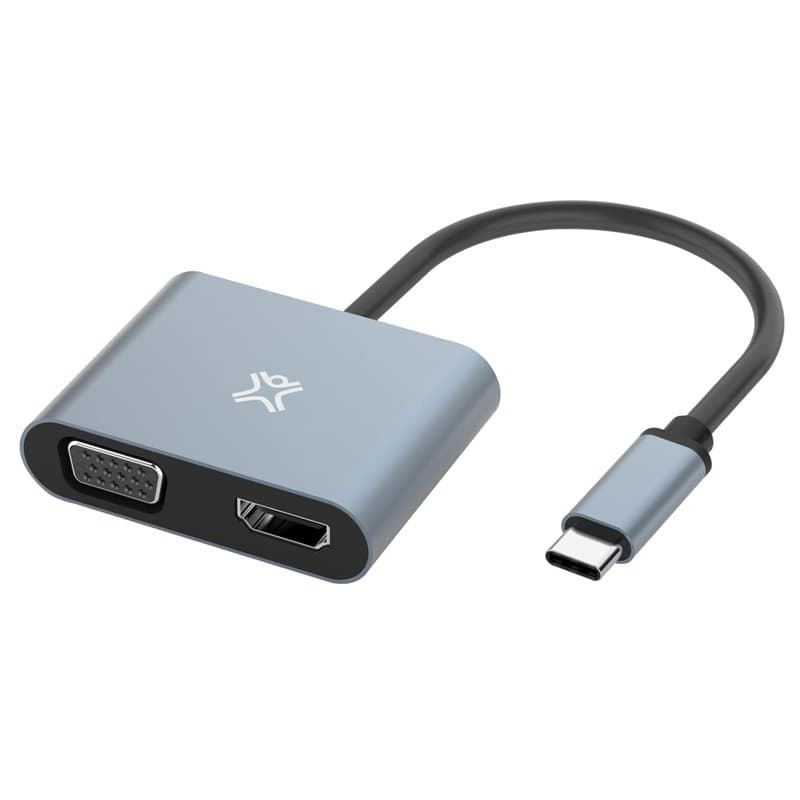 Adaptateur XtremeMac USB-C vers HDMI & VGA, double affichage, 4K Ultra HD (HDMI) et Full HD (VGA), MacBook Pro/Air M1, iPad Pro/