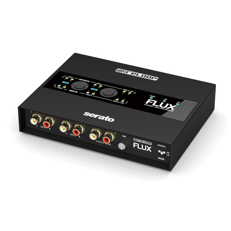 Reloop Flux - Interface DVS USB-C 6x6 IN/OUT pour Serato DJ Pro, 24 bits/96 kHz, compatible avec platines, CDJ ou autres lecteur