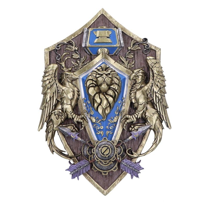 Nemesis Now World of Warcraft Alliance Plaque murale 30 cm Bleu Produit officiel World of Warcraft Décoration murale à suspendre