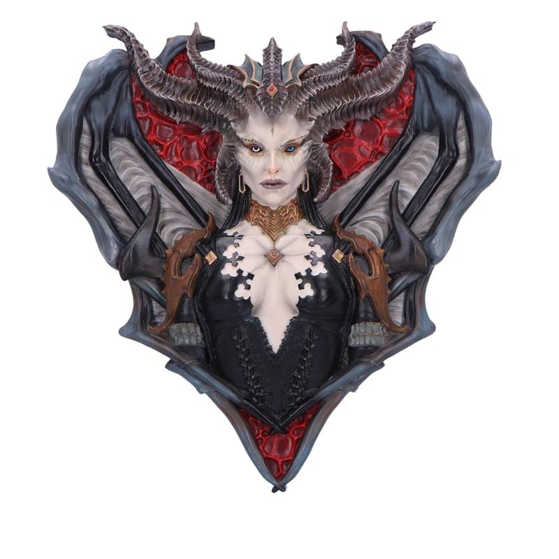 Nemesis Now Diablo IV Lilith Sculpture murale en résine moulée dans la plus fine résine peinte à la main Vert 30 cm