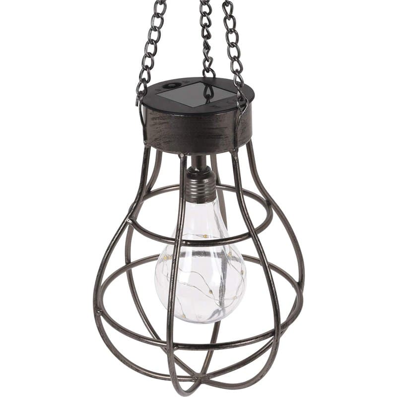 Suspension Solaire 10 LED Forme Ampoule 18x18x27cm - Fonctionnement Écologique et Économique à l'Énergie Solaire - Luminaire pou