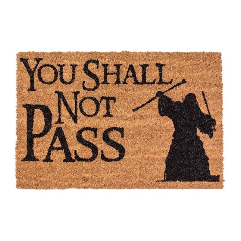 SD TOYS - Paillasson Seigneur des Anneaux, avec la Silhouette de Gandalf, Tapis d'Entrée en Fibre de Coco, Antidérapant, 60 x 40