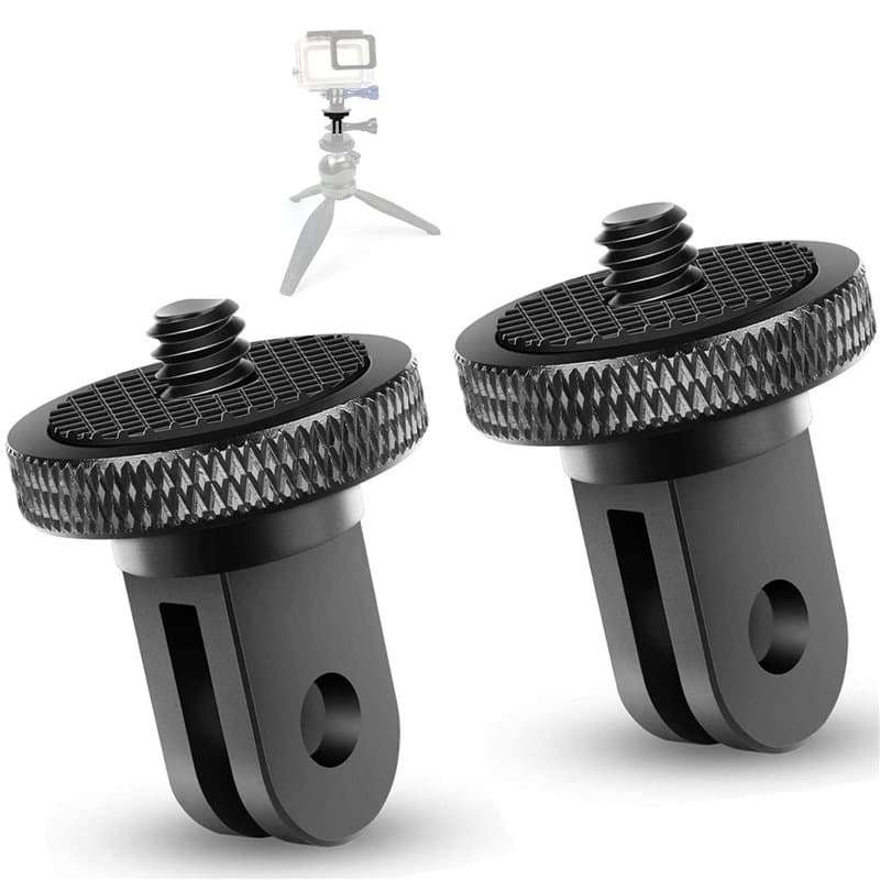 WDZYRM Lot de 2 adaptateurs en aluminium 1/4" pour appareil photo GoPro Insta360 Sony Sjcam Sj4000 Xiaomi Xiaoyi et autres camér