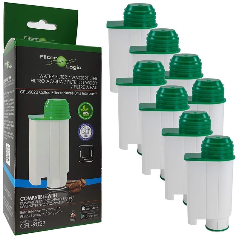 FilterLogic CFL-902B | Lot de 8 - Filtre à eau compatible avec Saeco Philips CA6702/10 CA6702/00 CA6702 Brita Intenza+ Cartouche