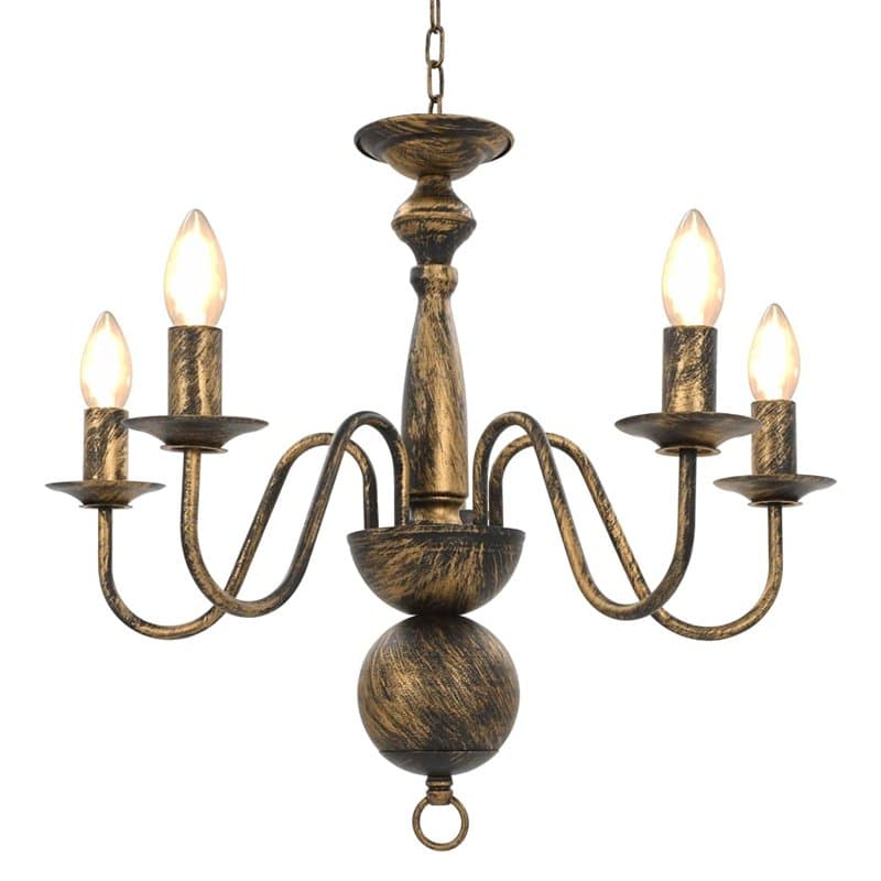vidaXL Lustre 5 Ampoules Lampe Suspendue Lustre Luminaire Eclairage Intérieur Salon Salle de Séjour Salle à Manger Chambre à Cou