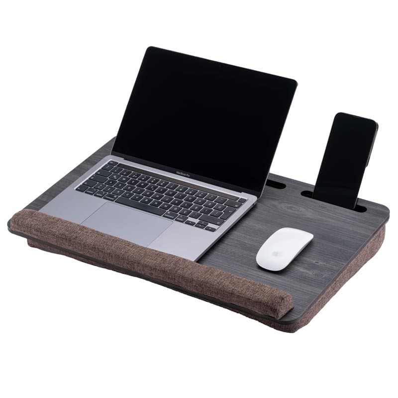 Vigo Bureau en Bois pour Ordinateur Portable avec Coussin, Support pour Ordinateur Portable jusqu'à 17,3", Support pour Ordinate