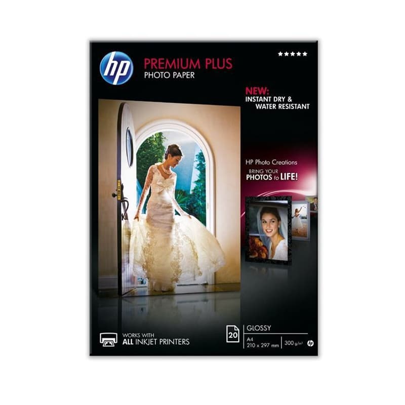 HP Papier photo à finition brillante Premium Plus - 20 feuilles/A4/210 x 297 mm