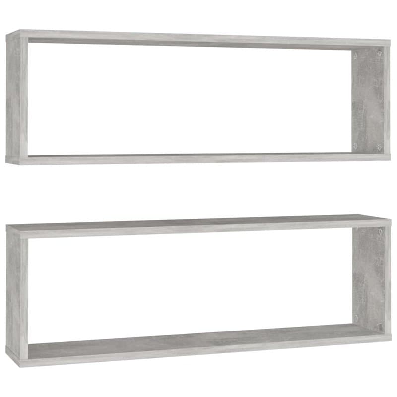 Étagères cube murales 2 pcs Gris béton 80x15x26,5 cm Aggloméré