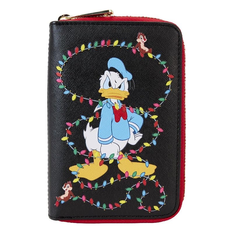 Loungefly Disney Donald Portefeuille zippé enveloppé dans des lumières