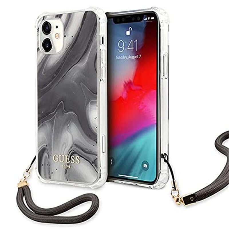 Guess GUHCP12SKSMAGR Coque de Protection pour iPhone 12 Mini 5,4" Gris