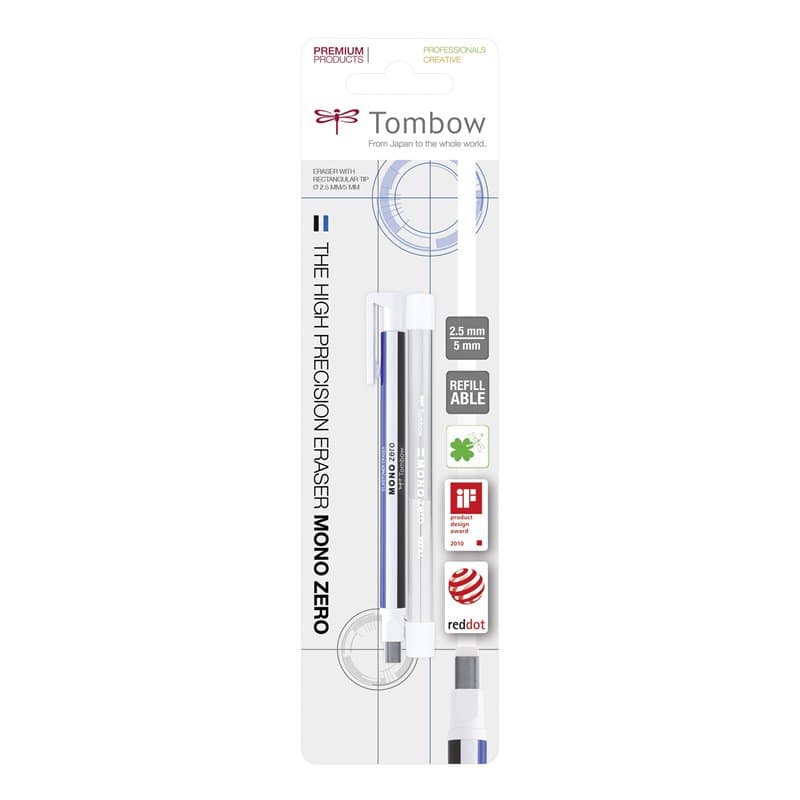 Tombow EHR-KUS Stylo Gomme Mono zéro + Recharge pointe rectangulaire 2,5x5mm