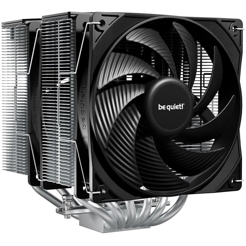 be quiet! Pure Rock Pro 3 Silver ventirad radiateur, très haute performance de refroidissement, 6 caloducs plaqués nickel 6 mm h